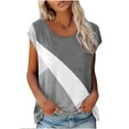 thumbnail image 1 of EQWLJWE Hauts d'Été pour Femmes Hauts pour Femmes Liquidation Femmes Décontracté Imprimé Manches Courtes Col Rond Blouse T-shirt, 1 of 6