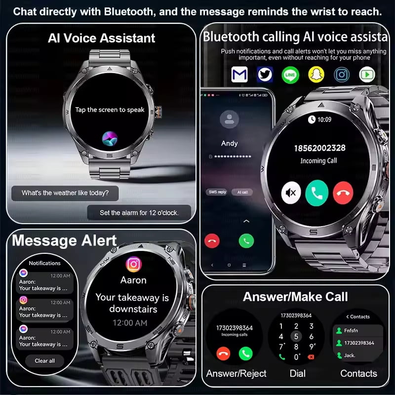 New Military T-Rex 3 Ultra GPS Smart Watch 1000mAh Battery 10ATM Waterproof Compass Flashlight Sports Smartwatch Men
