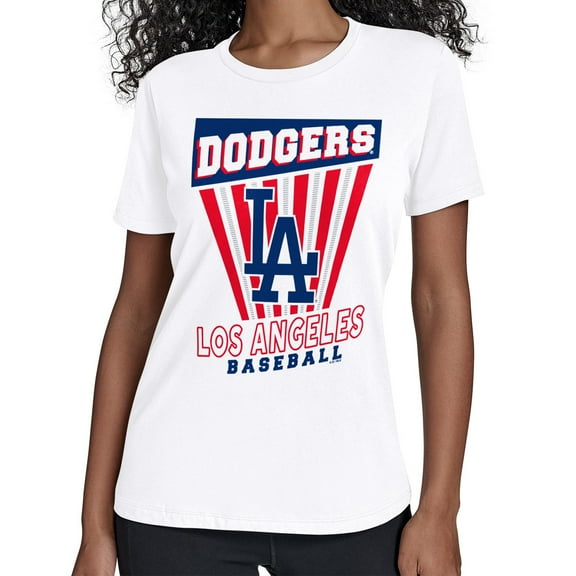 Women's Starter  White Los Angeles Dodgers Poster Print T-Shirt