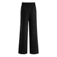 thumbnail image 4 of zaveiop Womens Ribbed Wide Leg Lounge Pants with Pockets Casual Relaxed Comfy Loose Soft Knit Pajama Pants with Drawstring (Black, XXL), 4 of 8