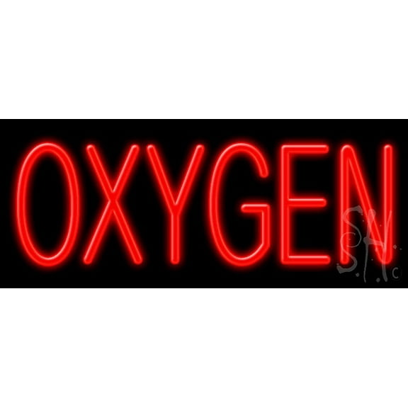 Oxygen LED Neon Sign 6 x 15 - inches, Black Square Cut Acrylic Backing, with Dimmer - Bright and Premium built indoor LED Neon Sign for Defence Force.