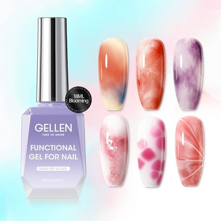 Gellen 18ML Blooming Gel Nail Polish - Clear Nail Polish Soak off UV Gel for Spreading Marble Effect, Nail Art DIY Salon Manicure Design Gift for Women
