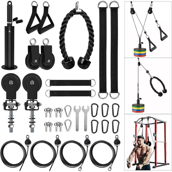 LAT Pulldown Pulley System for  Gym  Machine Pulley Attachment Set Power Cage Weight Lifting Workout Kit