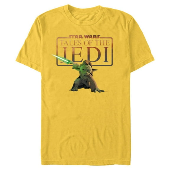 Star Wars Tales of the Jedi Yaddle with Lightsaber Disney  - Short Sleeve Blended T-Shirt for Adults - Customized-Yellow