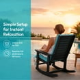 thumbnail image 4 of FODINGHILL Rocking Chair Cushions Set of 2,Polyester Weatherproof Outdoor High Back Rocker Chairs Cushion with Ties,Thickened Seat for Patio,Aqua, 4 of 10