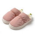 thumbnail image 5 of Zapatillas de algodón de suela gruesa para mujer, zapatillas de invierno de algodón de azúcar para el hogar con sensación de caída, zapatillas de plumón impermeables para interiores, para invierno, 5 of 5