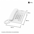 thumbnail image 3 of Combo 2 Piezas Teléfono Fijo Panasonic KX-TS550MEW Blanco con 10 Memorias de Marcación Rápida, Montaje en Pared y Remarcado para Oficina o Casa, 3 of 5