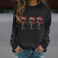 thumbnail image 4 of Uootdi Christmas Sweatshirts for Women Christmas Trees Snowflake Snowman Reindeer Sequined Print Gift Blouse Long Sleeve T Shi rts for Women, 4 of 6