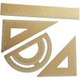 thumbnail image 1 of HUGFEGWE 4PCS Metal Protractor Triangle Ruler Set Right Angle Triangle Ruler Maths Geometry Tool for Architects Engineers Artists Students Office School Supplies CA919-112728, 1 of 9