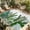 White Grass Green Forest Green, variant on Palm Leaves Tropical Outdoor Rug for Patio/Deck/Porch, Non-Slip Large Area Rug 6 x 9 Ft, Watercolor Botanical Summer Indoor Outdoor Rugs Washable Area Rugs, Reversible Camping Rug Carpet Runner
