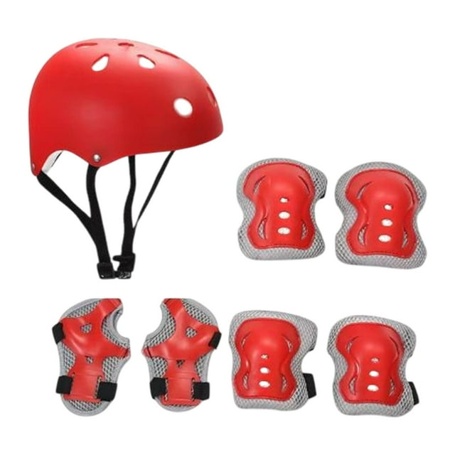 Siruishop Ensemble de Casque de Vélo pour Enfants Équipement de Planche à Roulettes pour Sports de Plein Air Conduite Escalade sur Roche Rouge