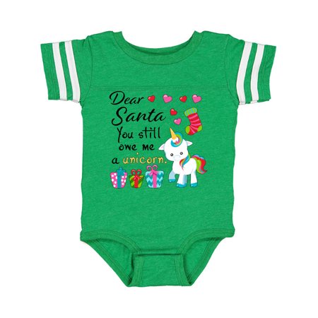 

Inktastic Dear Santa You Still Owe Me a Unicorn Gift Baby Boy or Baby Girl Bodysuit