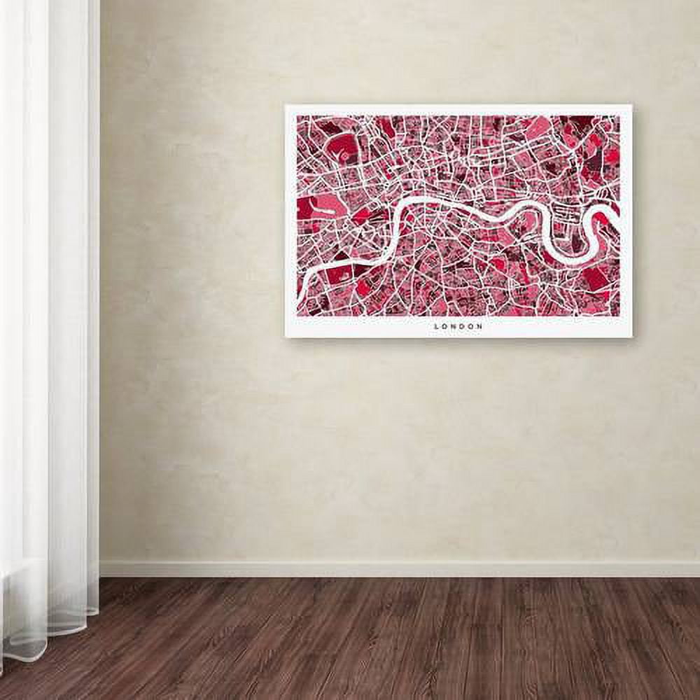 Trademark Fine Art "London England Street Map 4" Canvas Art by Michael Tompsett