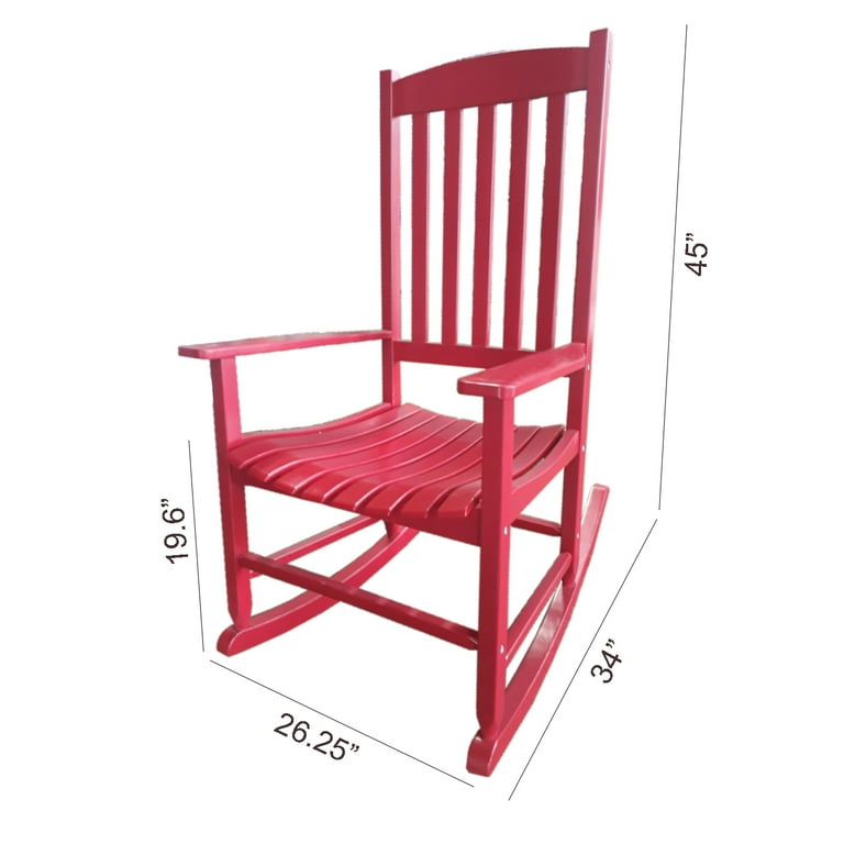 Mainstays Outdoor Wood Porch Rocking Chair Red Color Weather