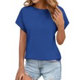 thumbnail image 1 of Yuyuzo Hauts d'Entraînement pour Femmes Manches Courtes Yoga Course T-Shirts Basiques Courts Col Rond Athlétiques Serrés, 1 of 6