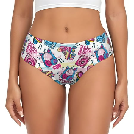 Womens Underwear - Cute Cartoon Skateboard Shoes No Show Seamless Underwear for Women  Stretch Women s Panties  Hipster Soft Comfort Ladies Panties Bikini Underwear Briefs