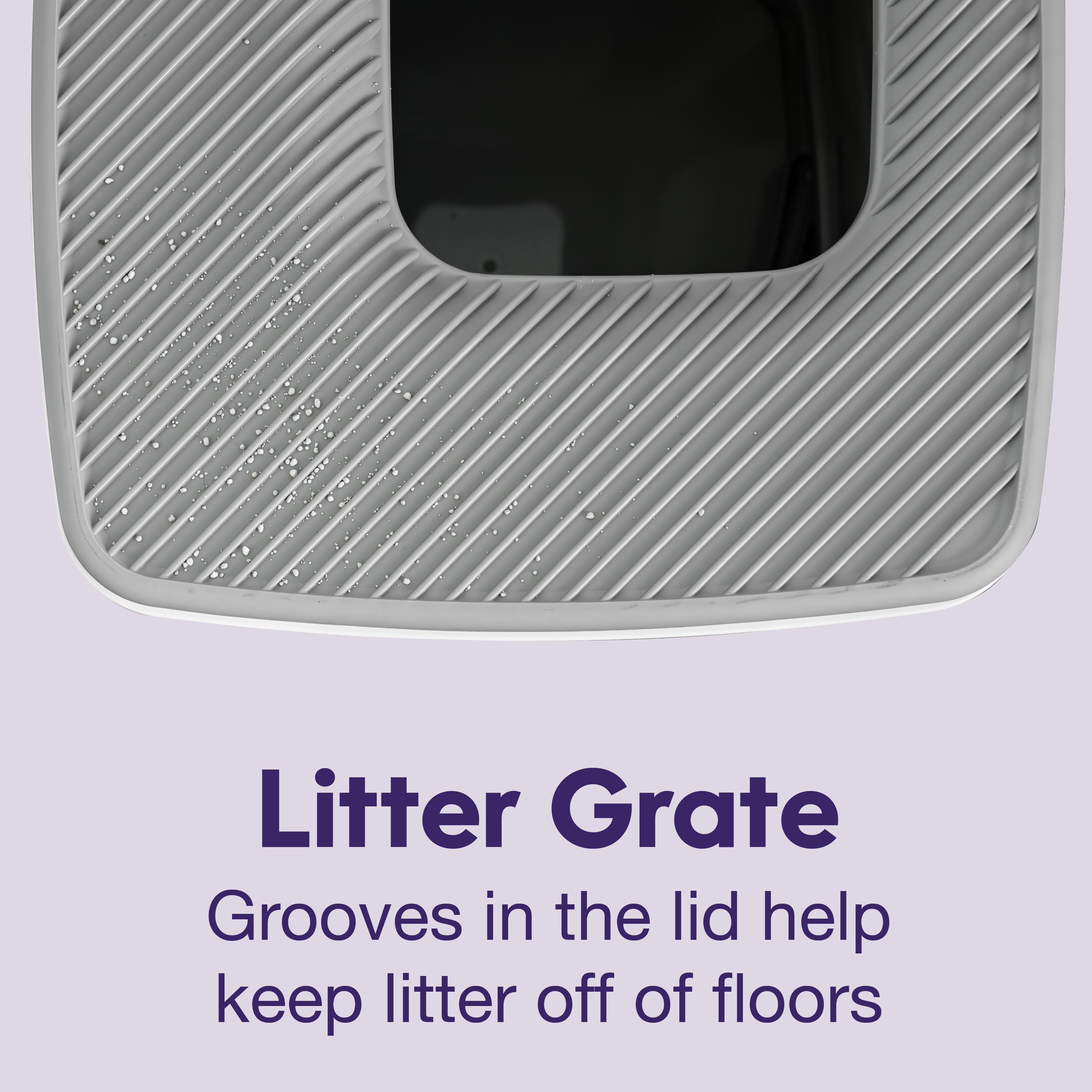 Litter Genie Premium Top Entry Cat Litter Box with Scoop, Square Enclosure for Cat