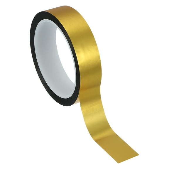 Metalized Polyester Film Tape 1 Inch x 55 Yards, Metallic Decor Tape Matte Golden Adhesive Mirror Tape for Walls
