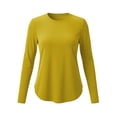 thumbnail image 7 of Chbgutlmr Womens Tops Long Sleeve Crew Neck Curved Hem T-Shirts Casual Loose Fall Comfy Basic Solid Color Tops, 7 of 7