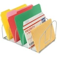 DecoBros Desk File Sorter Organizer, 5 Sections, Sliver