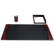 Dacasso Burgundy Leather Desk Set, 3-Piece