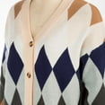 thumbnail image 4 of GK Women Contrast Color Cardigan Sweater Long Sleeve V-Neck Button-up Knitwear, 4 of 8