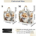 thumbnail image 3 of Fox Leaves Fruit Circle Corduroy Tote Bag Handbag Large Messenger Bag Shoulder Crossbody Zipper Bag Purse, 3 of 8