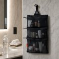 thumbnail image 5 of Hanging Toiletry Bag, Lightweight Roll-Up Travel Organizer with 3 Mesh Zipper Compartments, Water-Resistant Makeup Storage for Camping & Travel, 5 of 7