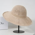 thumbnail image 3 of Womens Beach Sun Straw Hat UV UPF50 Travel Foldable Brim Summer UV Hat/Pink, 3 of 5