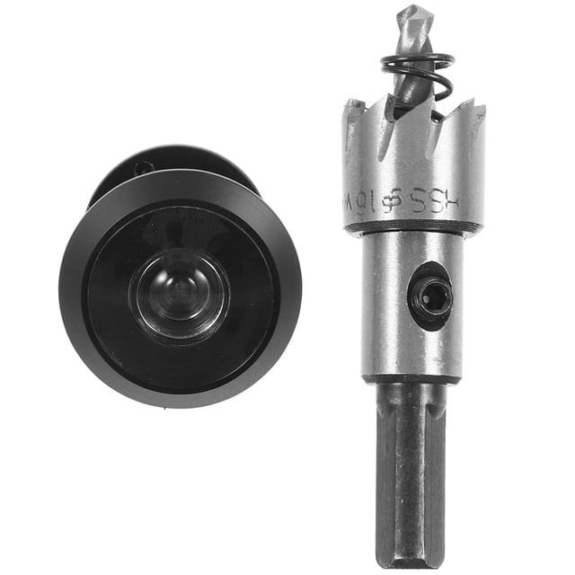 Minkissy 1Set Door Peephole Black Stainless Steel Wide Angle Viewer For Home .9X1.0X1.0in