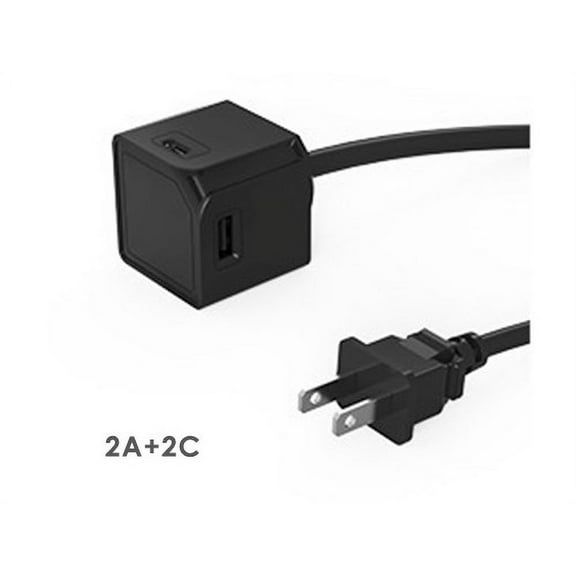 USBcube Extended USB A C US; BLACK
