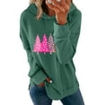 thumbnail image 5 of Enjoytime Hoodies for Women Christmas Tree Printed Long Sleeve Sweatshirt Fall Winter Loose Casual Oversized Hoodie Green L, 5 of 6