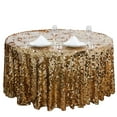 thumbnail image 3 of Balsa Circle 120" Big Payette Round XL Sequin Tablecloth Wedding Party Linens Gold, 3 of 8