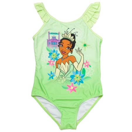 

Disney Princess Tiana Little Girls One Piece Bathing Suit Green 5