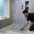 thumbnail image 3 of Favory Shower Curb Kit Shower Pan Kit with Central Drain, Lightweight EPS Shower Installation Kits with 2 Waterproof Cloths, Shower Pan Slope Sticks Fit for Bathroom,36x36in Central Drain, 3 of 10