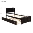 thumbnail image 4 of win Size Platform Bed with Matched Trundle Pine Wood, Espresso, 4 of 9