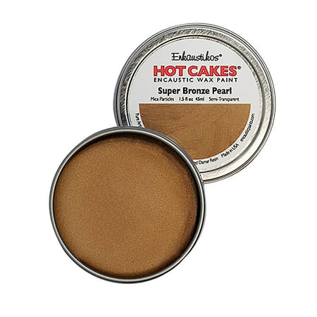 UPC: 0813043011489 | Enkaustikos Hot Cake Encaustic Wax Paint  1.5 oz. Tin  Super Bronze Pearl
