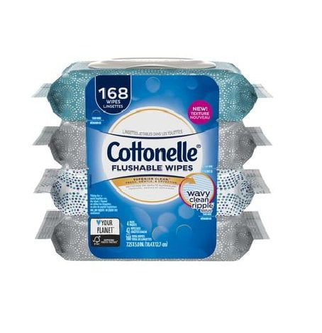 NEW Cottonelle Fresh Care Flushable Moist Wipes Refills 42 count Package of 3 