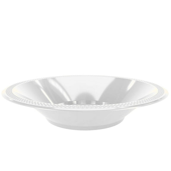 Disposable 12oz White Plastic Bowl: 6CT