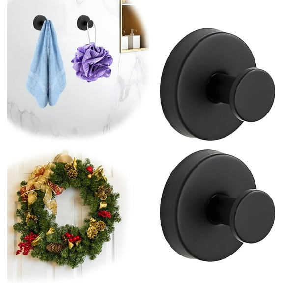 Suction Cup Hooks for Wreaths on Glass, 2025 New No Drill Suction Cup Hooks for Shower, Wreath Hanger for Front Door, Metal Towel Hooks for Window Bathroom Mirrors