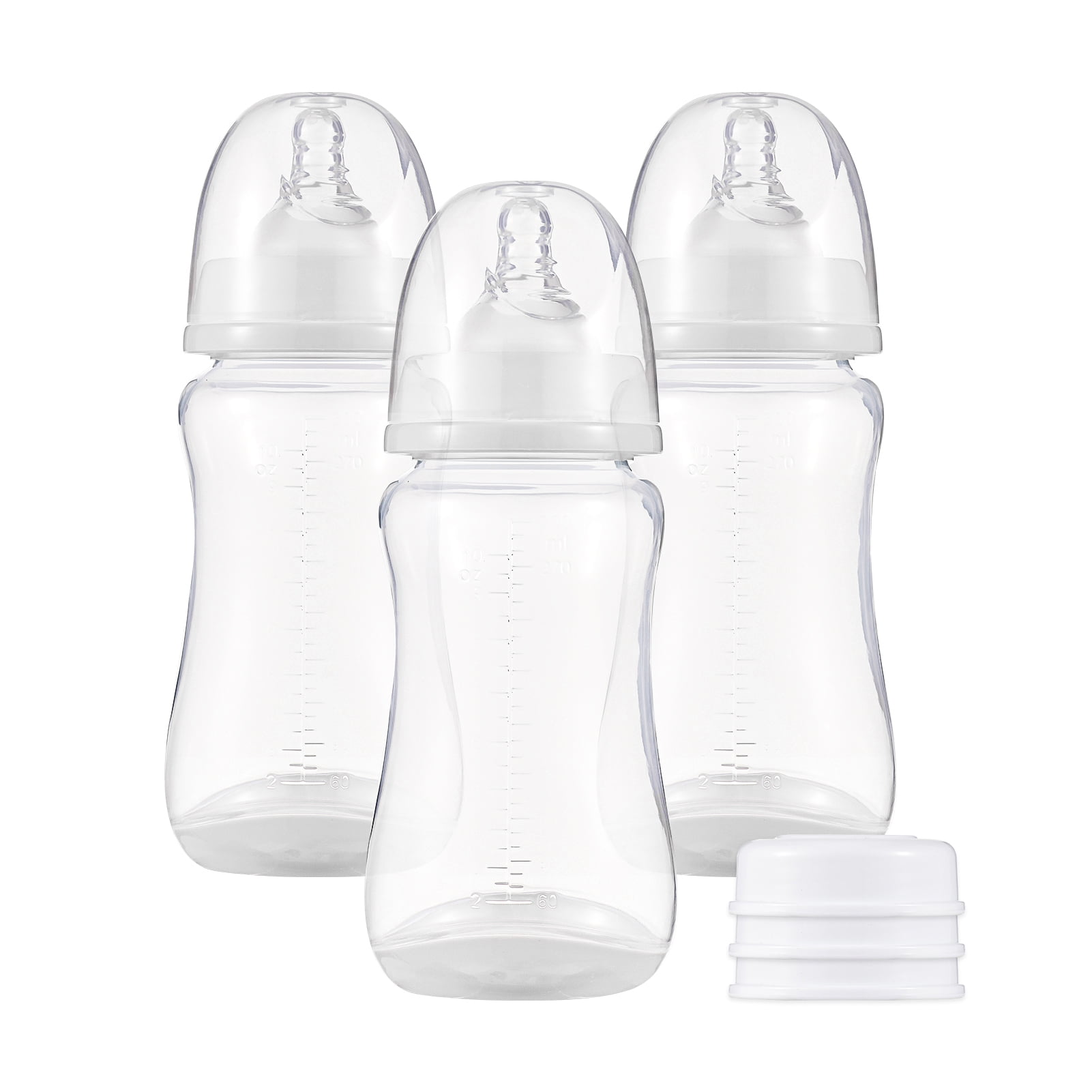 Gecheer Bottles with Silicone Nipple & Storage Cover Breastfeeding Bottles for Food Grade Milk