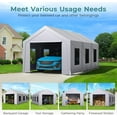 thumbnail image 6 of Vitarpatio Carport, 12x20 ft Heavy Duty Car Port Canopy with 6 Roll-up Windows, Reinforced Metal Carport Portable Garage Waterproof Car Tent with Removable Sidewalls & Door, 6 of 8