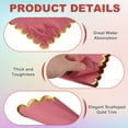 thumbnail image 3 of Uxcell 100 Pcs Scalloped Cocktail Napkins with Gold Foil Edges, 5 x 5 Inch Disposable Scalloped Paper Napkins for Wedding Engagement Anniversary Party Tableware Decorations, Dark Pink, 3 of 7