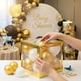 thumbnail image 4 of Kicpot Gender Reveal Party Supplies, Black & Gold Baby Shower Balloon Boxes with BABY Letters, Baby Decorations, 9.8x9.8x0.4 inch Clear Block Set, 4 of 5
