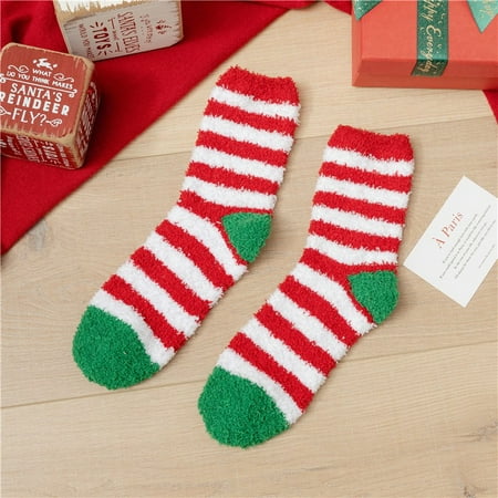 

ZMHEGW Womens Socks Super Cute Warm Plush Soft Print Christmas Ear Winter Stockings