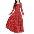 thumbnail image 1 of Robe de Plage Florale pour Femmes Manches Longues Décontractée Vintage Boho, 1 of 7