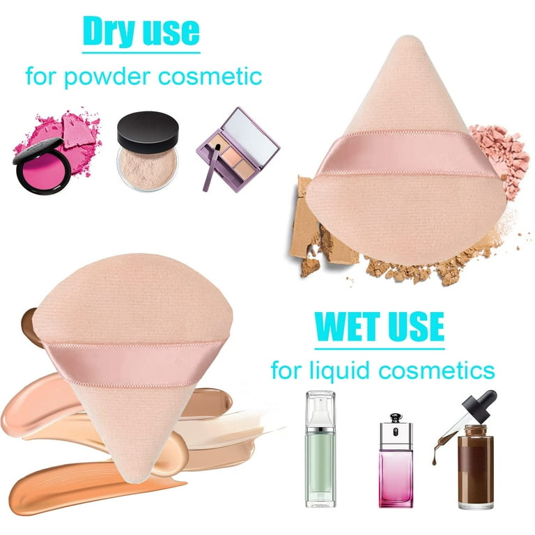 Unique Bargains Soft Triangle Puff Loose Powder Blender Beauty Makeup Tool  Short Plush Pink 6 Pcs
