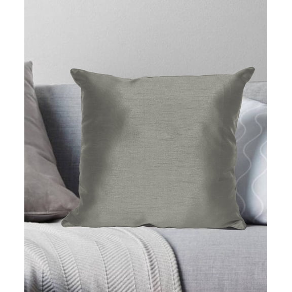 Faux Silk Dec Pillow Metallic Gray 12x18