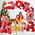 thumbnail image 4 of RV 1 Juego de arco de globos de Navidad con caja de regalo de globo de caramelo rojo y blanco de Navidad globo de estrella roja para decoración de fiesta de Navidad Sincero Electrónica, 4 of 5