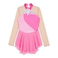 thumbnail image 5 of iiniim Girls Shiny Long Sleeve Lyrical Figure Ice Skating Dress Kids Mock Neck Mesh Ballet Gym Dancewear Size 6-16 Hot Pink 16, 5 of 7